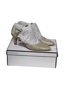 Alex Marie Nallah Gold Glitter Kitten Heels Size 9M
